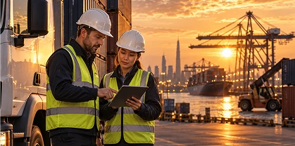 container trading editorial photograph